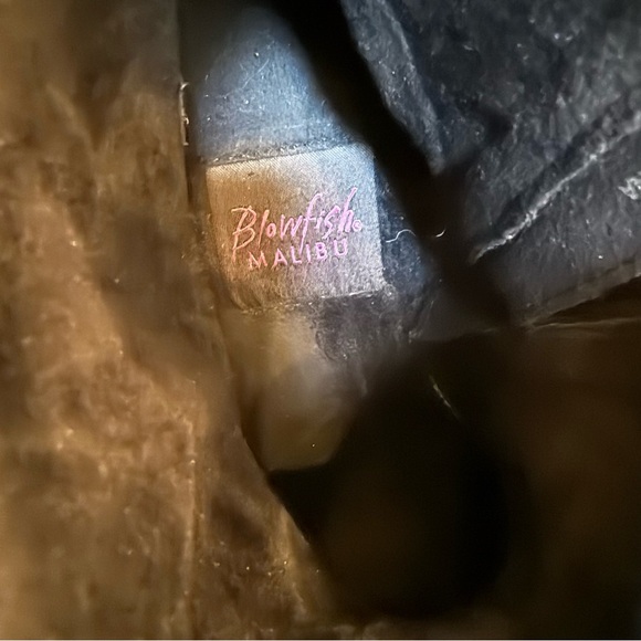 Blowfish Malibu Vienna boot vegan zipper stacked heel black size 8 - Picture 4 of 15